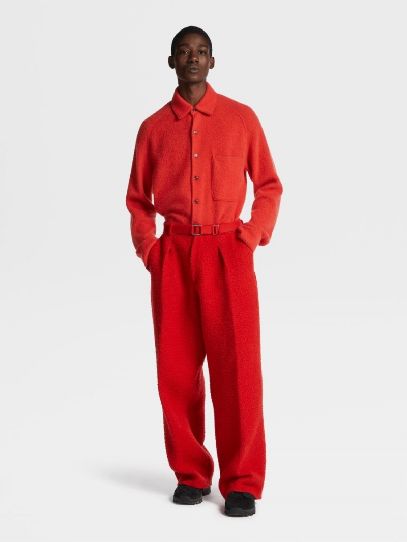 Red Zegna Wool Blend Pants | LKANDBQ-21