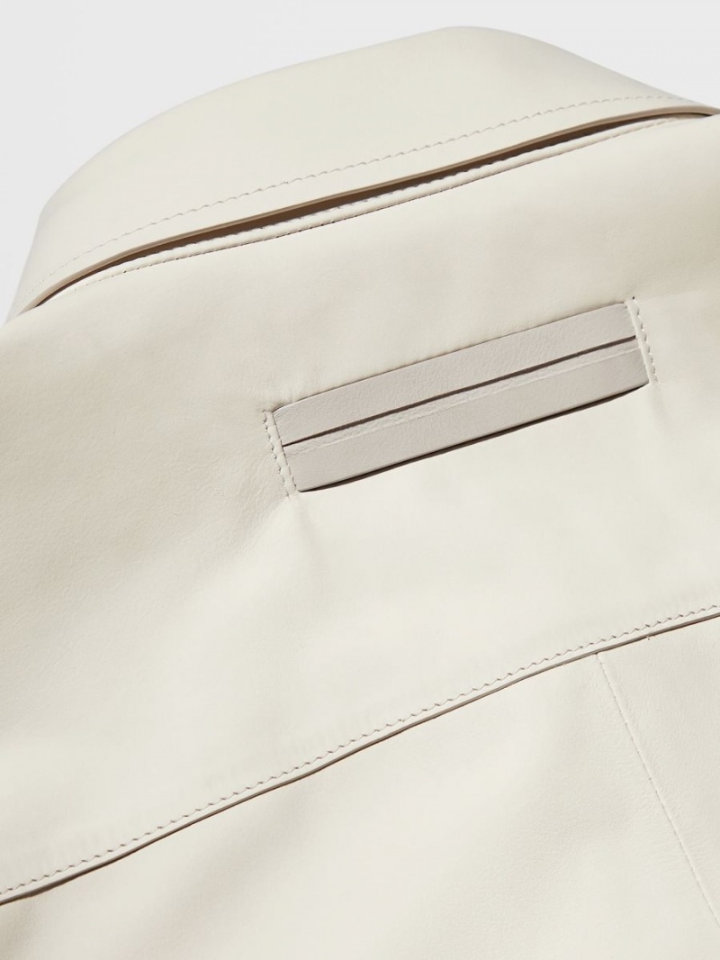 White Zegna Calfskin Nubuck Shirt | BIUNRSA-03