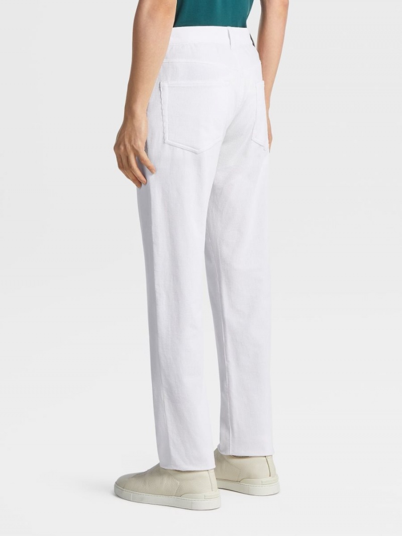 White Zegna Cashco Roccia Pants | PXNEUIR-15