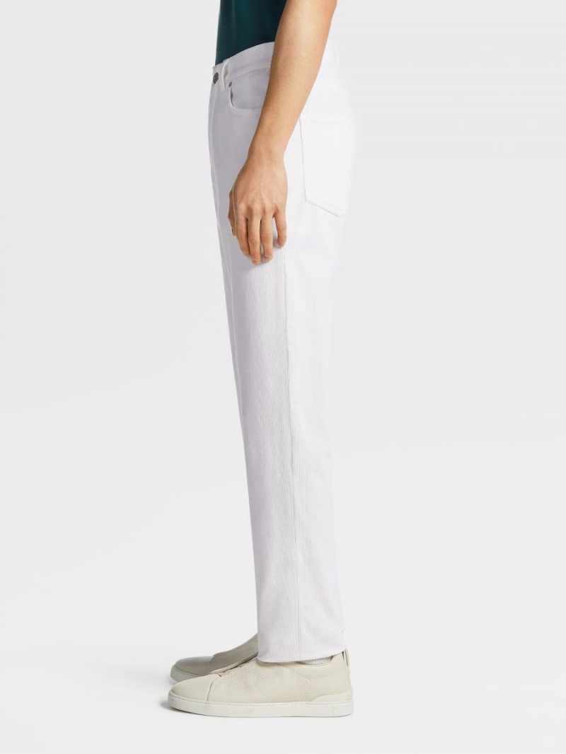 White Zegna Cashco Roccia Pants | PXNEUIR-15