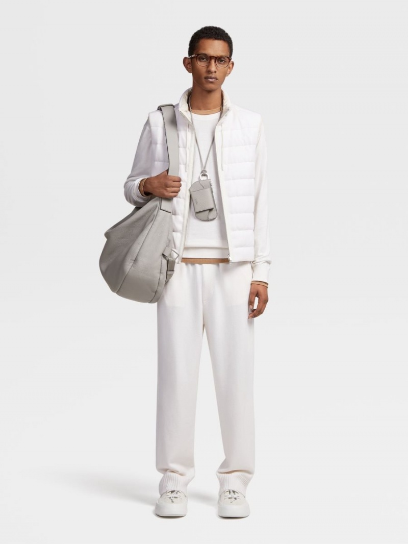 White Zegna Cashmere And Cotton Knit Joggers | RTPIGMJ-19