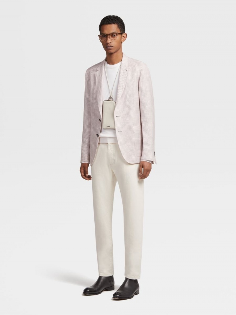 White Zegna Cotton And Linen Long-sleeve Tailoring Shirt | DPSFCXL-15