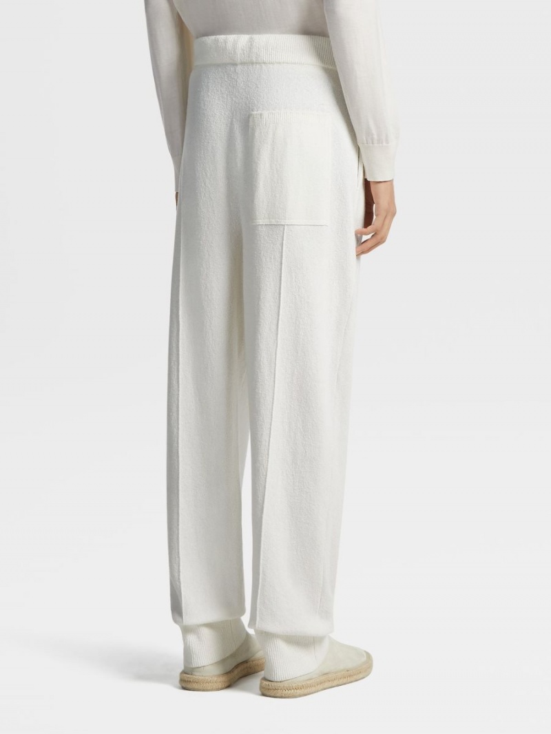 White Zegna Cotton Blend Joggers | ZCJAWIH-52