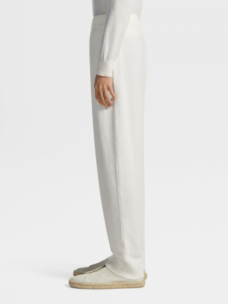 White Zegna Cotton Blend Joggers | ZCJAWIH-52