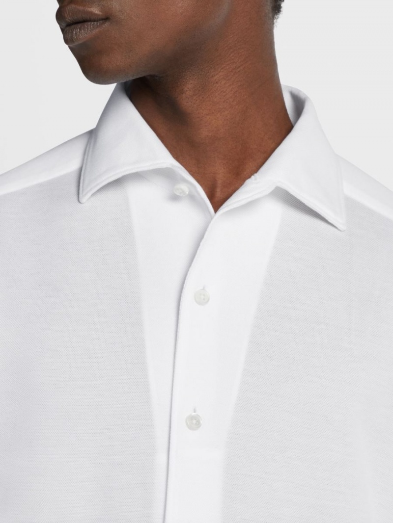 White Zegna Cotton Shirt | QLRYMPK-85