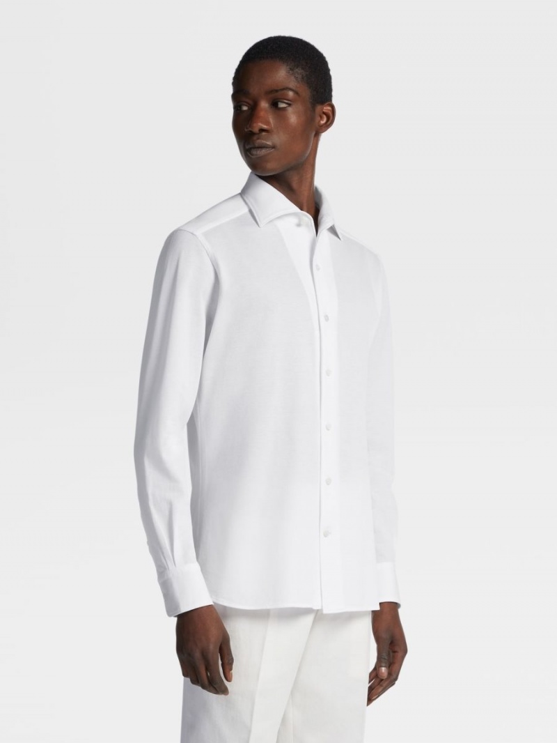 White Zegna Cotton Shirt | QLRYMPK-85