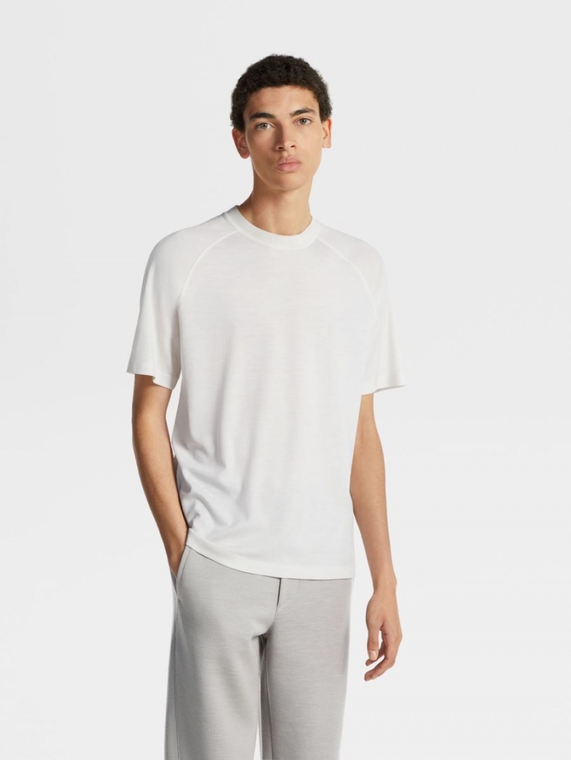 White Zegna High Performance Wool T-shirt | YJIDOHC-05