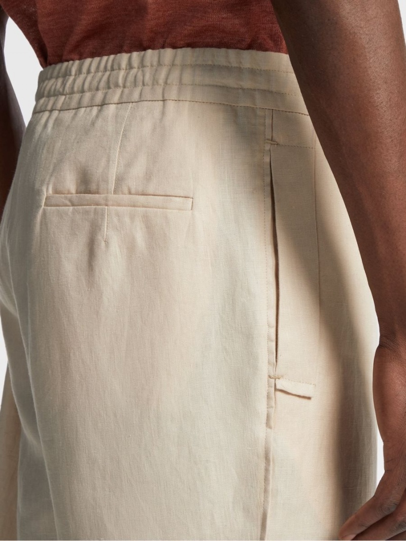 White Zegna Linen Joggers | YUOVSNM-29