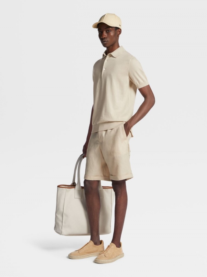 White Zegna Linen Shorts | ETVJFOG-48