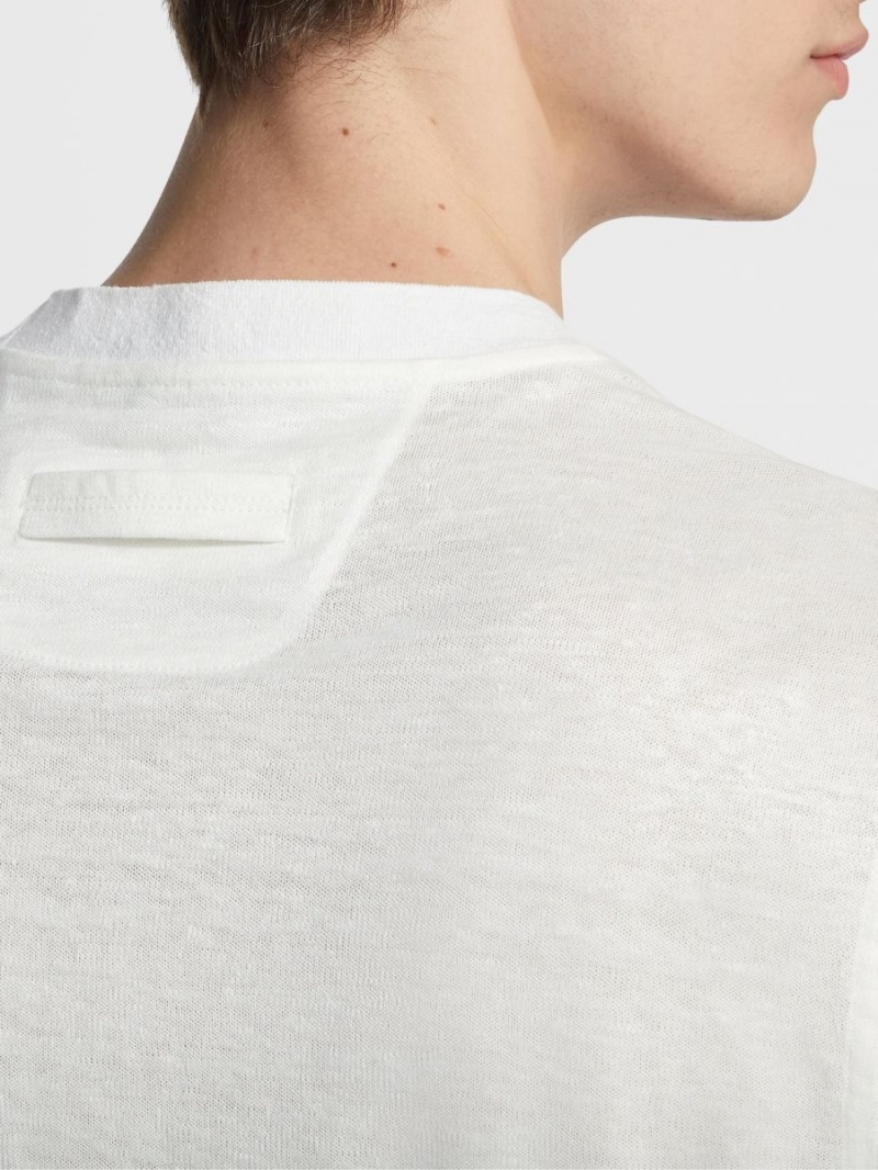 White Zegna Linen T-shirt | AUGPJQE-51