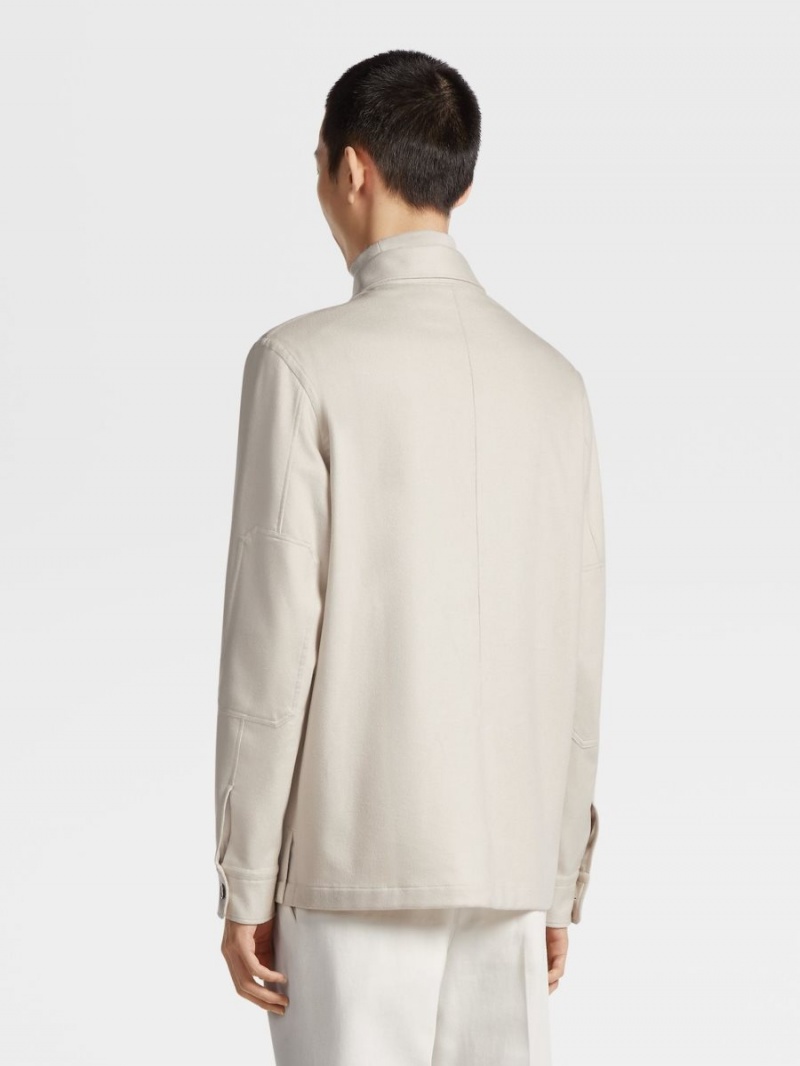 White Zegna Oasi Cashmere Alba Overshirt | PGNALXB-31