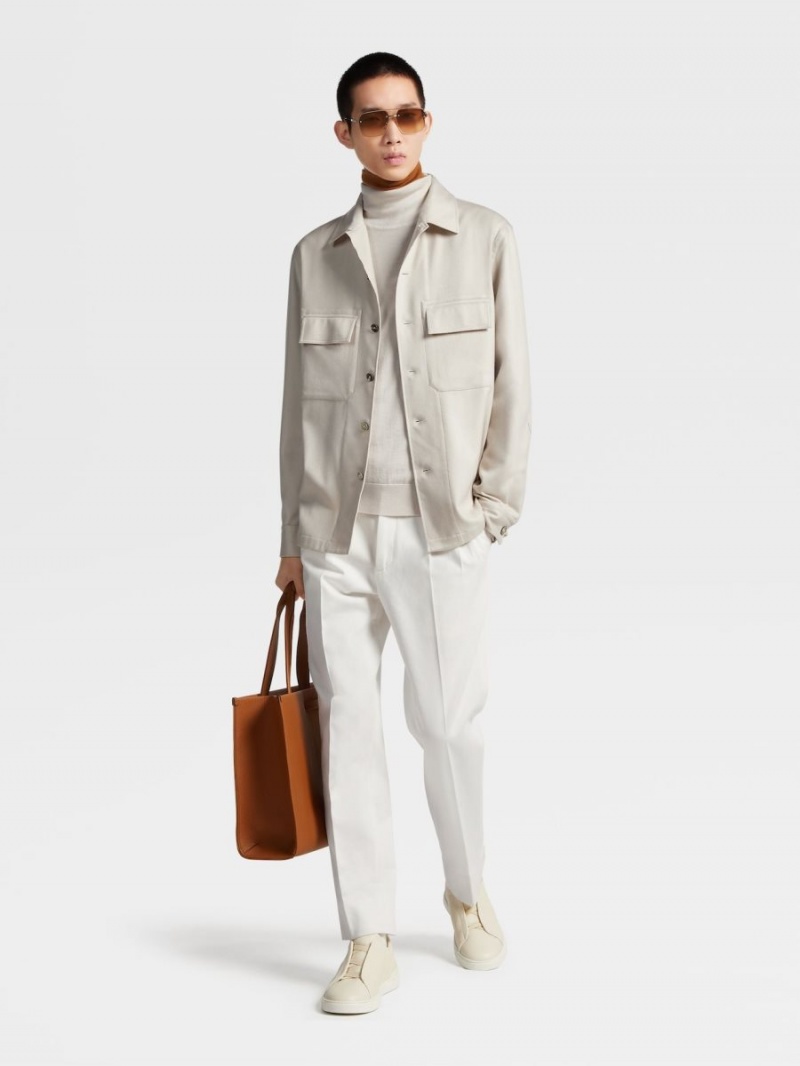 White Zegna Oasi Cashmere Alba Overshirt | PGNALXB-31