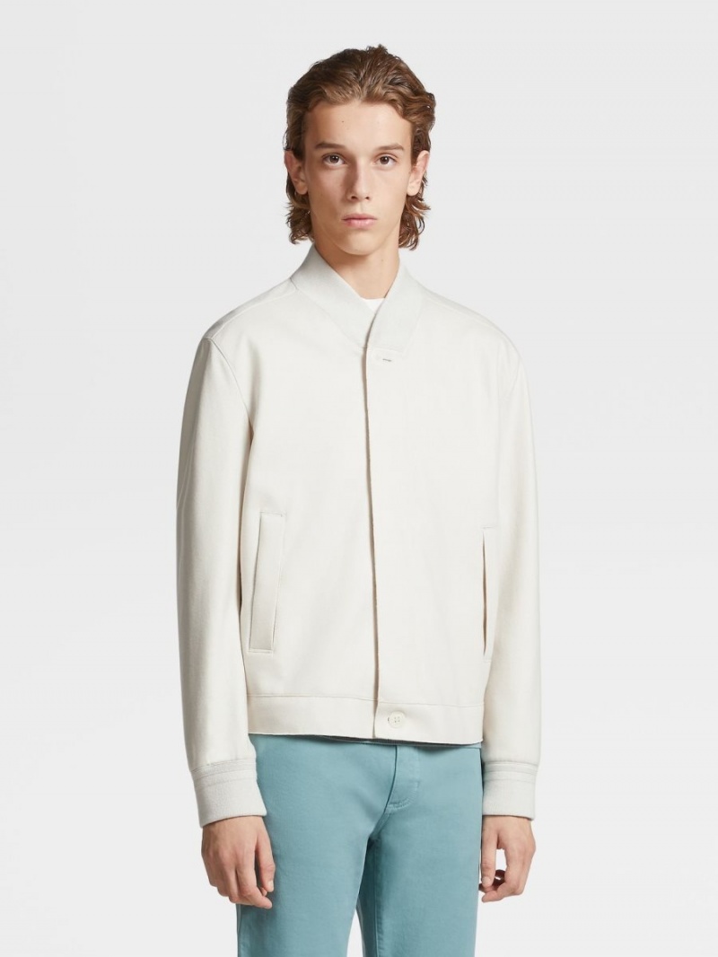 White Zegna Oasi Cashmere Blouson | PMFKWRC-49