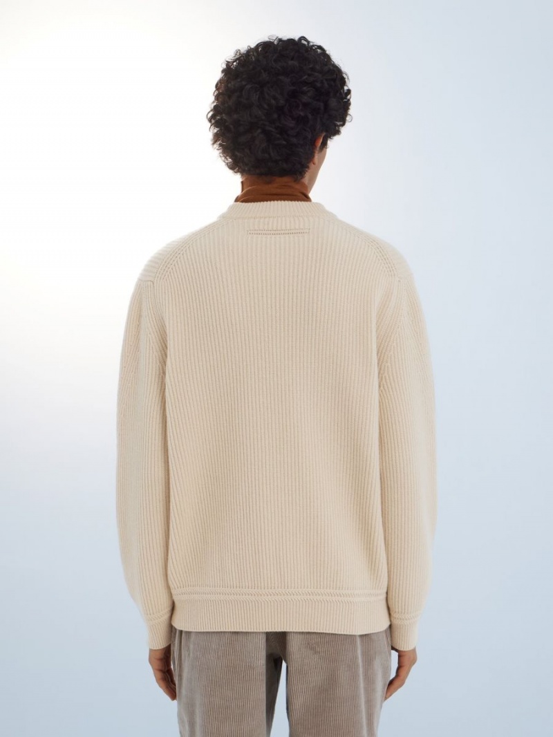 White Zegna Oasi Cashmere Crewneck | FZIYVJT-91