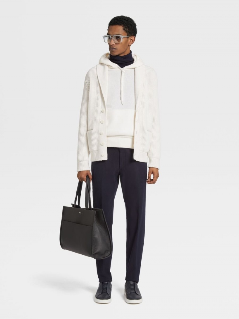 White Zegna Oasi Cashmere Hoodie | DSWAYZB-63