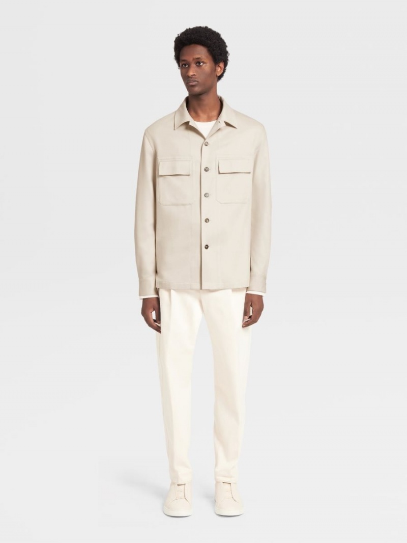 White Zegna Oasi Cashmere Overshirt | AFLROUY-96