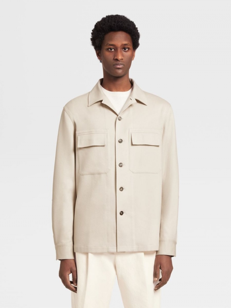 White Zegna Oasi Cashmere Overshirt | AFLROUY-96