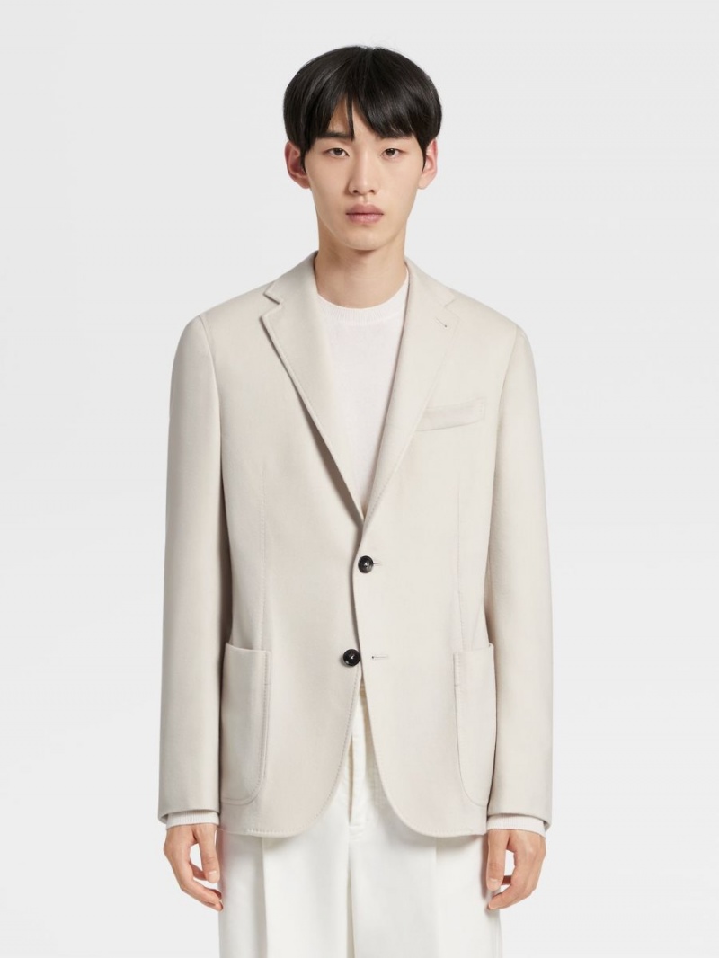 White Zegna Oasi Cashmere Shirt Jacket | WQCRZSF-20