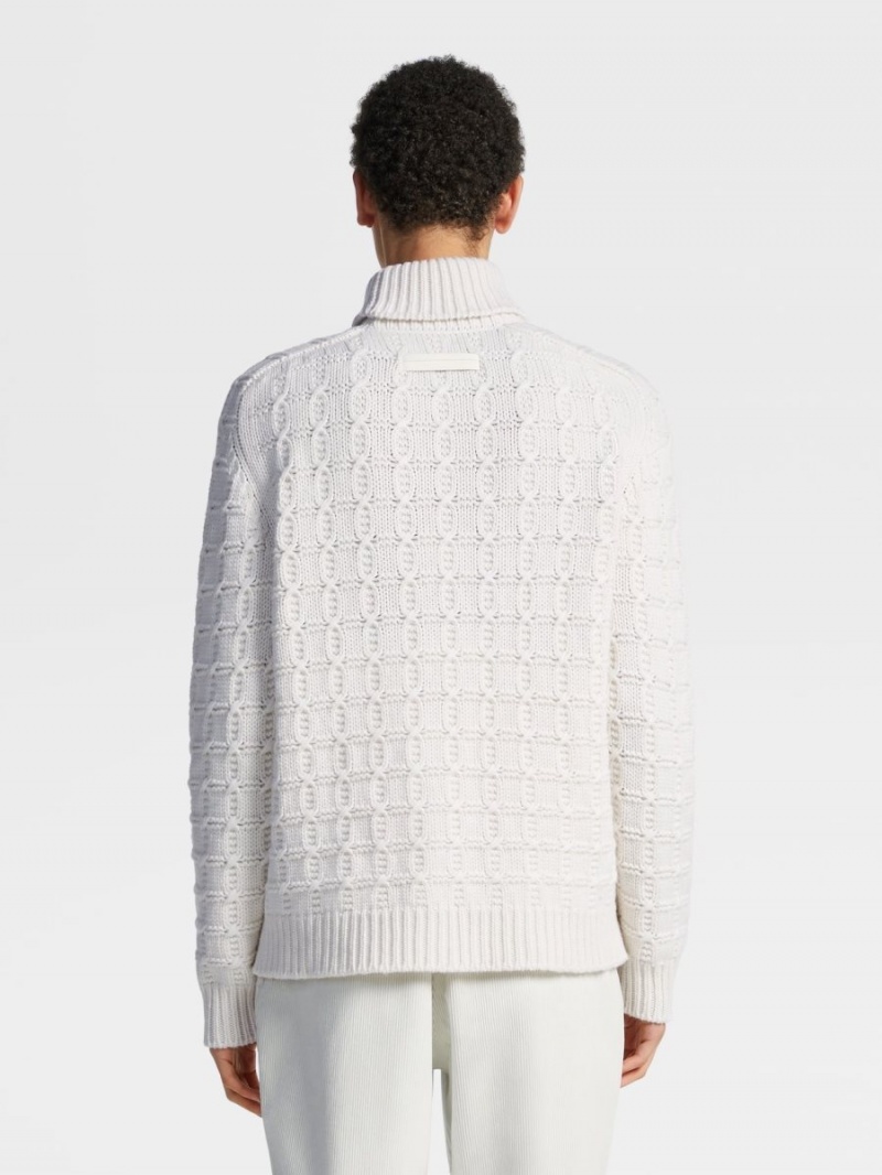 White Zegna Oasi Cashmere Turtleneck | KEYUGWQ-81