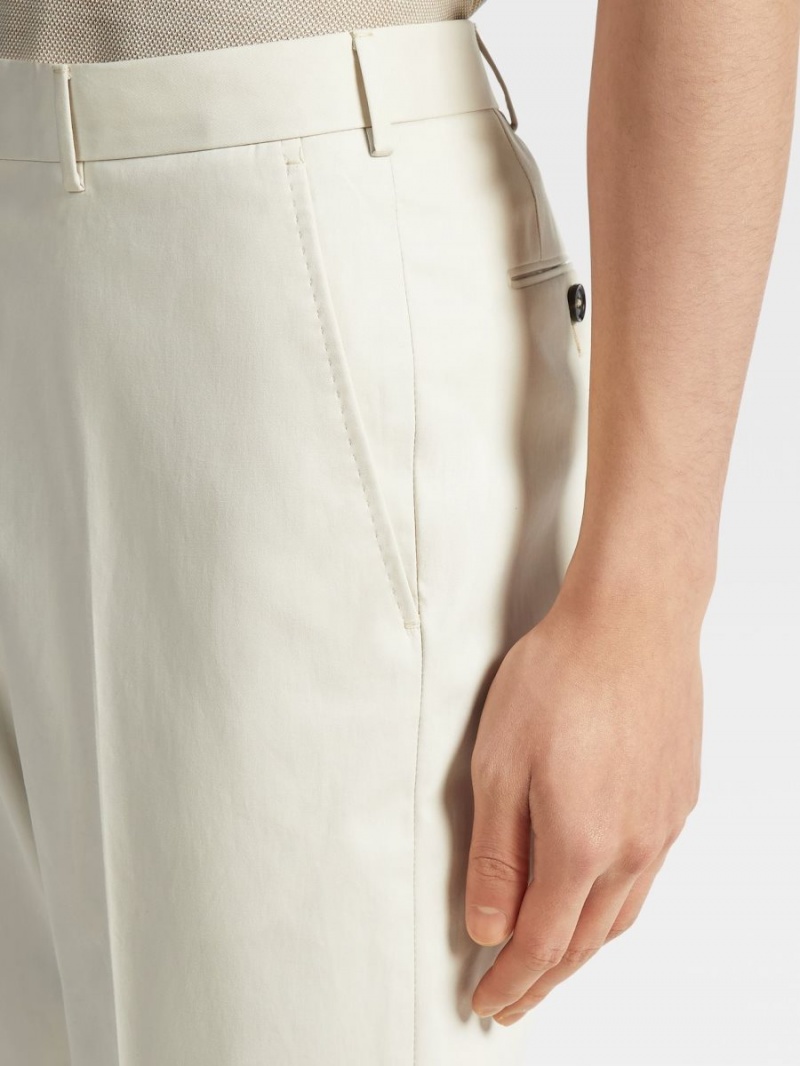 White Zegna Premium Cotton Pants | JODBLWY-59