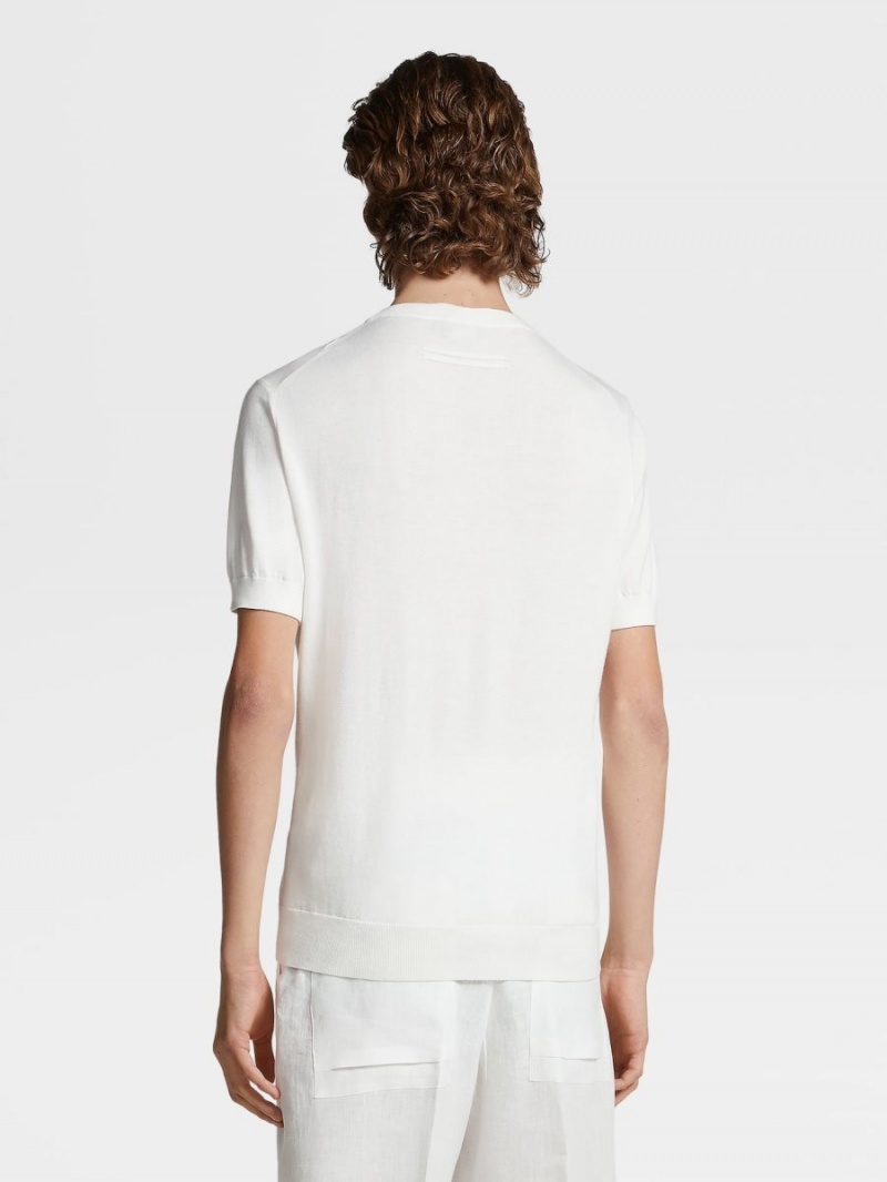 White Zegna Premium Cotton T-shirt | QIOZKPE-97