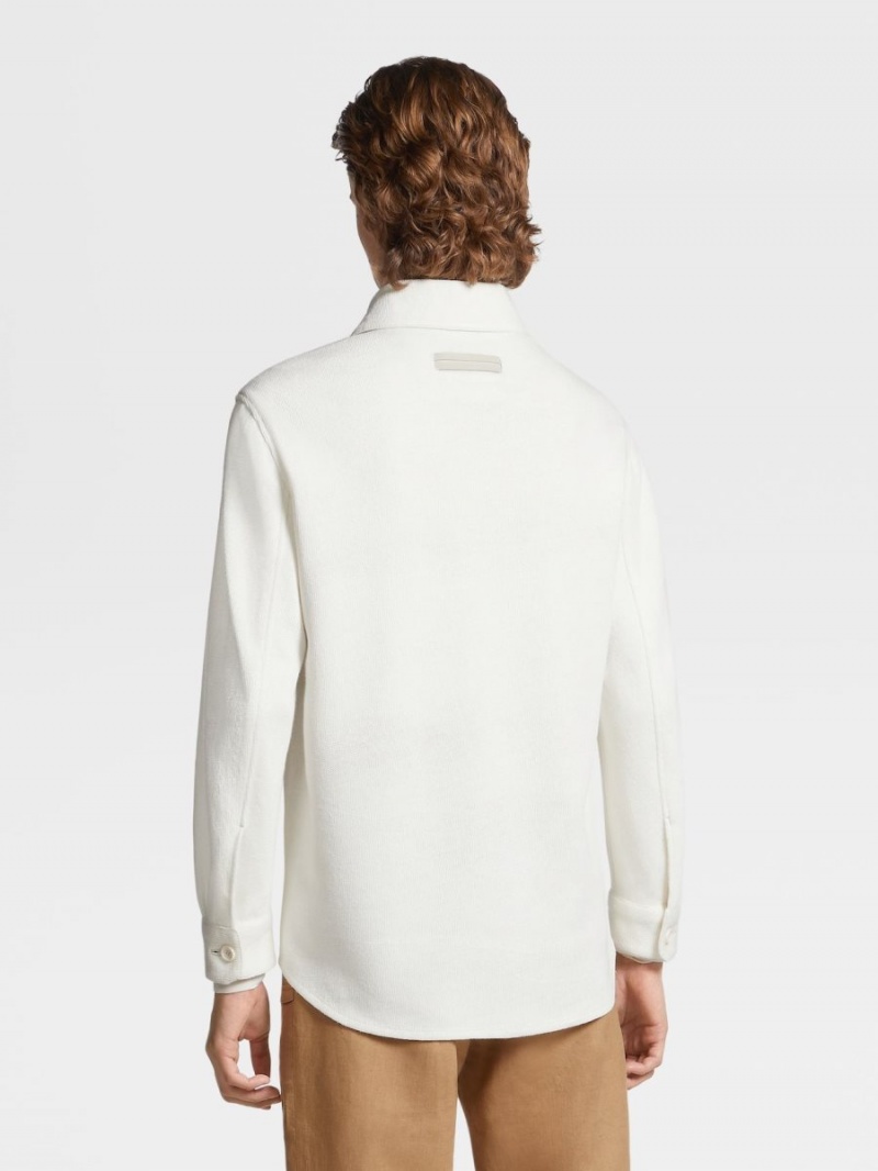 White Zegna Pure Linen Overshirt | MOGCWTR-02