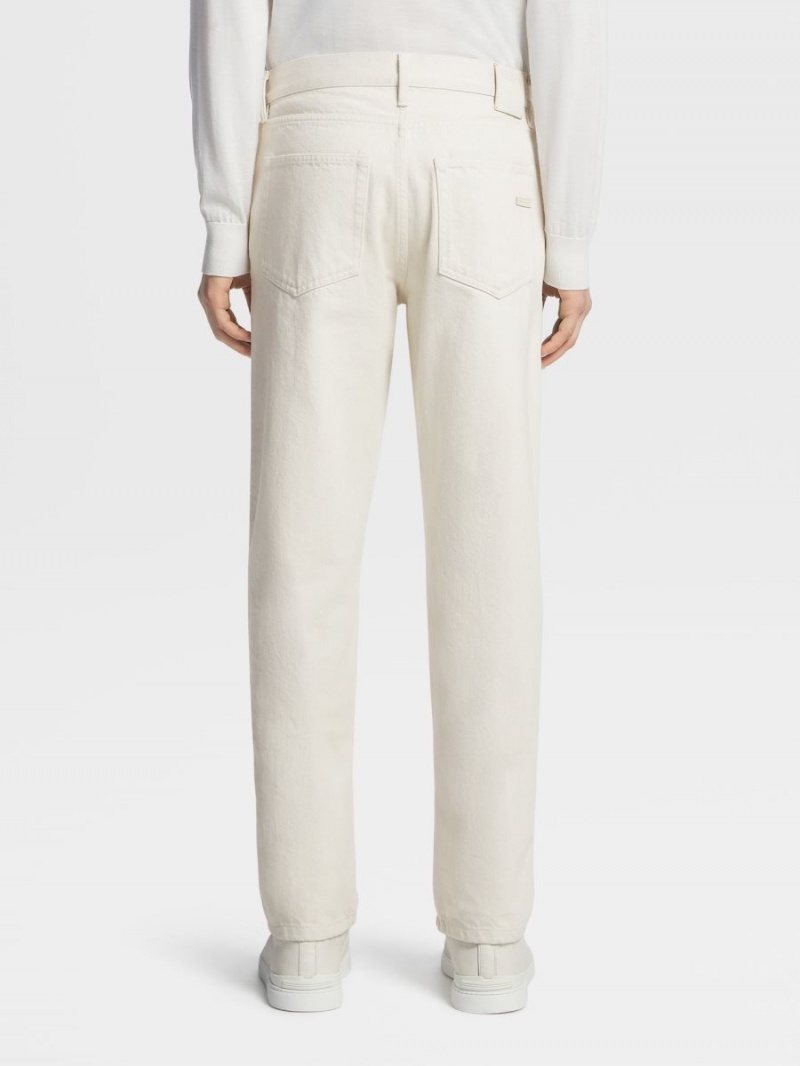 White Zegna Rinse-washed Cotton Roccia Jeans | SCZNYTX-37