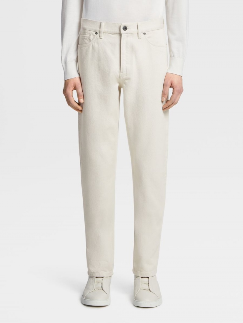 White Zegna Rinse-washed Cotton Roccia Jeans | SCZNYTX-37