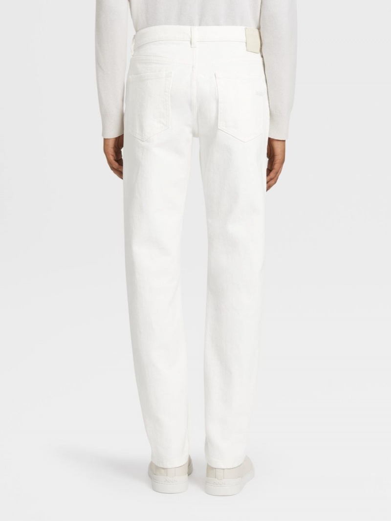 White Zegna Rinse-washed Stretch Cotton Roccia Jeans | RUQAZSB-04