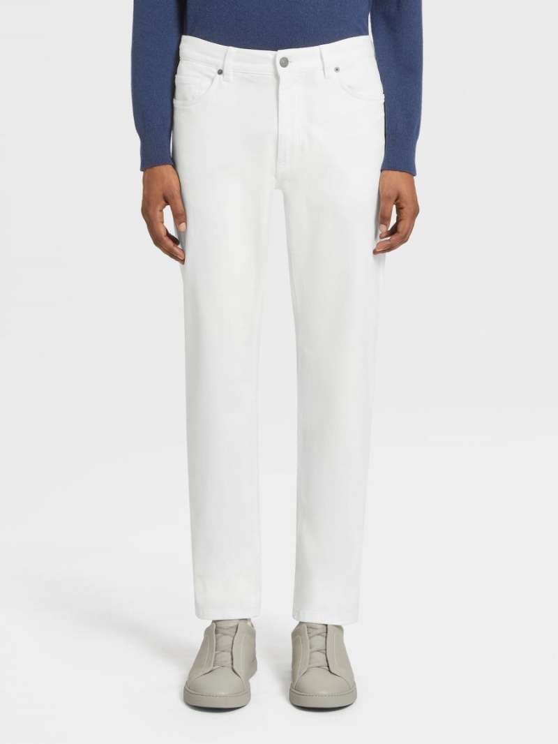 White Zegna Stretch Cotton Roccia Pants | SJNIQGB-64