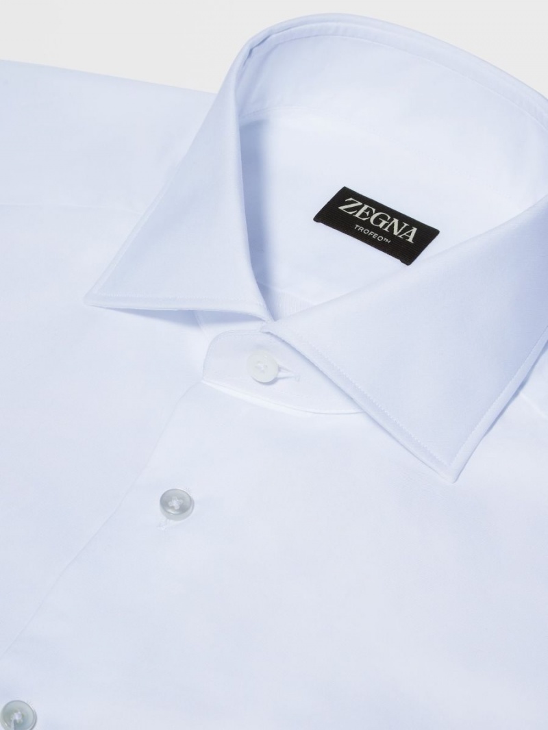 White Zegna Trofeo Cotton Shirt | EZAXGIF-49