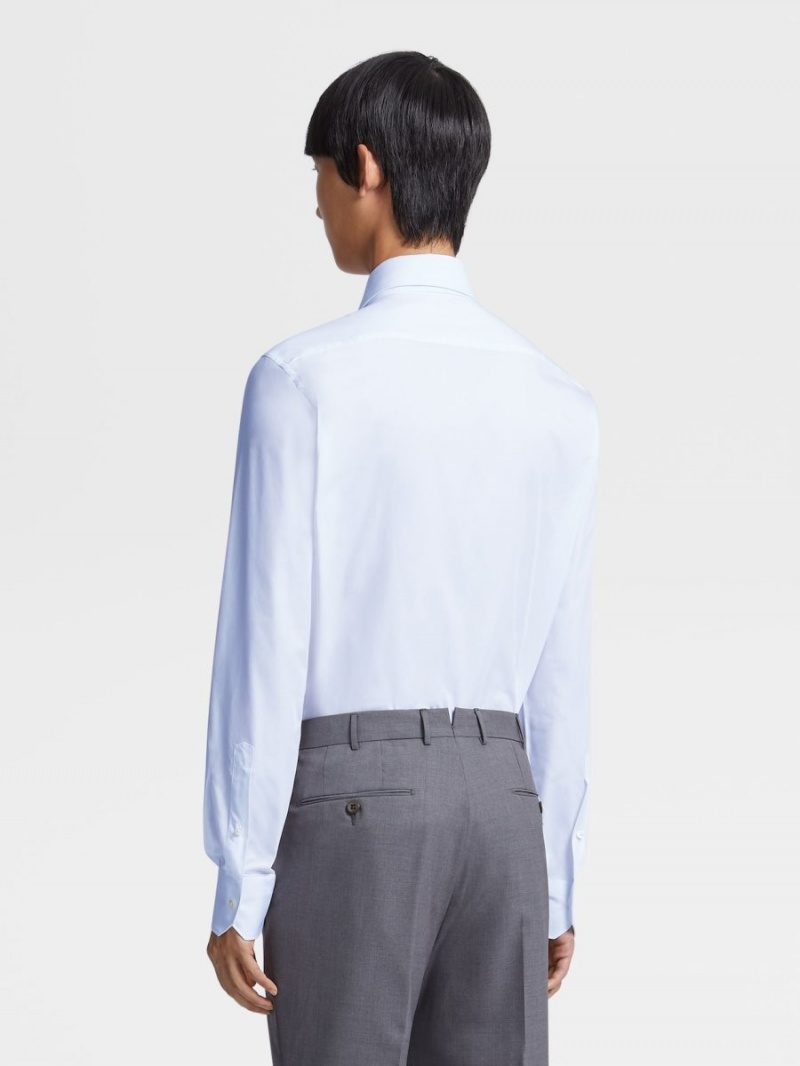 White Zegna Trofeo Cotton Shirt | EZAXGIF-49