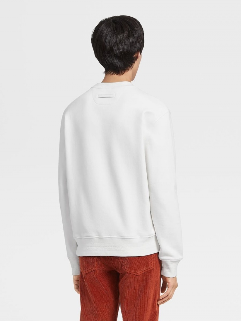 White Zegna #usetheexisting Cotton Crewneck Sweatshirt | QTYWPHO-85