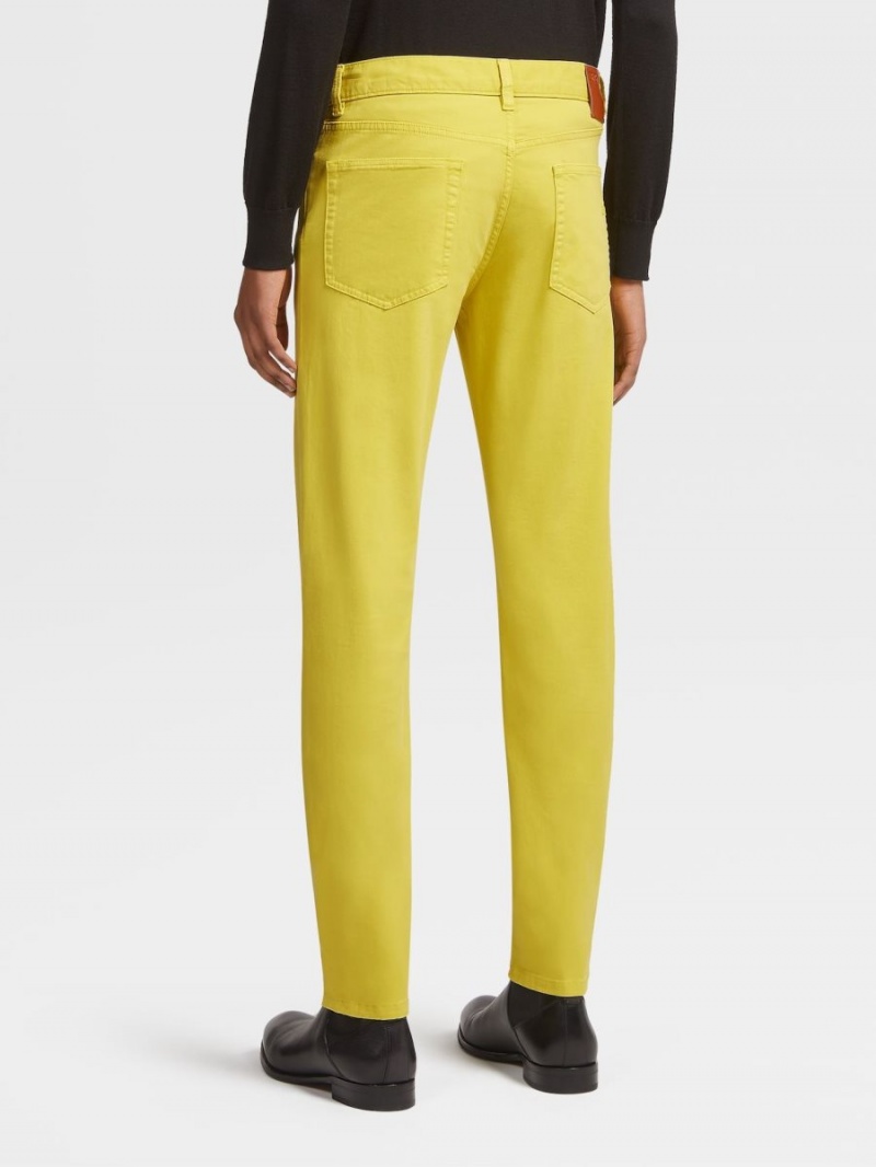 Yellow Zegna Stretch Cotton Jeans | EVAFKRO-92