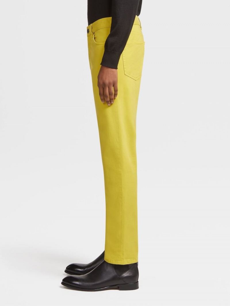 Yellow Zegna Stretch Cotton Jeans | EVAFKRO-92